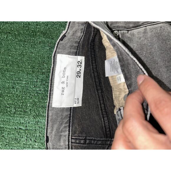 Rag & Bone Fit 2 Slim Greyson Grey Button Fly Jeans Mens Size 29x32 NWT - Picture 6 of 9